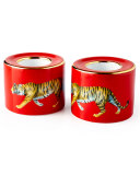 Tiger Red Tea Light Holders, Set of 2