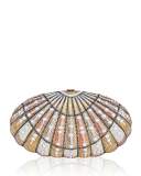 Sea Dream Shell Crystal Clutch Bag, Light Pink