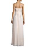Sleeveless Embellished-Bodice Gown, Blush