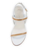 Inchains Leather Demi-Wedge Sandal, White