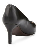 Carla Grand.OS Leather Pointed-Toe Pump, Black