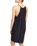 Draped-Front Sleeveless Coverup Dress