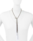 Curb Chain Tassel Necklace with Diamond Clasp