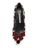 Gorina Polka-Dot Velvet Flat, Deep Red