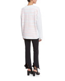 William Circle Ruffle-Hem Ponte Pants, Black