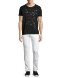 Tilted Tor Distressed Skinny Jeans, White