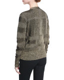Lurex® Check V-Neck Cardigan, Black
