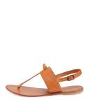 Bastia Leather Thong Sandal, Natural