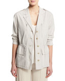 Cotton Button-Front Field Jacket, Dust