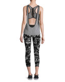 Jump Layered Tank Top, Heather Gray/Black