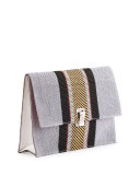 Large Striped Lunch Bag, Optic White/Mix