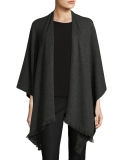 Fringed Cashmere Shawl w/ Chain Detail