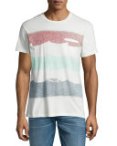 Brushstroke Flag Short-Sleeve T-Shirt, White