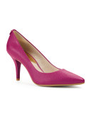MK-Flex Mid-Heel Saffiano Pump, Fuchsia