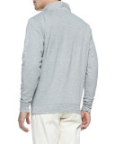 Cotton 1/2-Zip Pullover, Light Gray