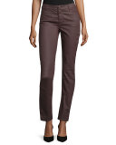 Thompson Curvy Herringbone Slim-Leg Jeans