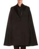 One-Button Tuxedo Cape, Black