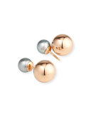 Double Tahitian Pearl & Rose Gold Stud Earrings