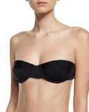 Maxime Underwire Solid Bandeau Swim Top, Black