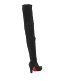 Alta Top Suede 70mm Over-the-Knee Red Sole Boot, Black