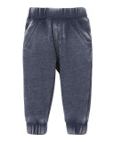 Burnout Jersey Track Pants, Navy, Size 2T-7Y