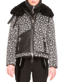 Kazan Floral-Print Zip-Front Parka W/ Shearling Trim