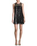 Gida Sequined Chiffon Shift Dress