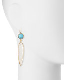 Dream Spikes Classic Turquoise & Rainbow Moonstone Earrings 