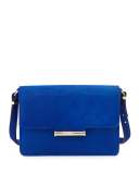 Diane Calf-Hair Crossbody Saddle Bag, Blue