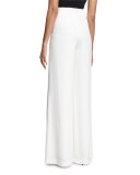 High-Waist Wide-Leg Pants, White
