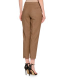 Bridgitte Check Cropped Pants, Cognac