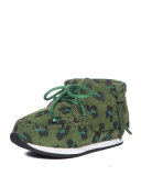 Leopard-Print Mid-Top Sneaker, Green, Toddler/Youth
