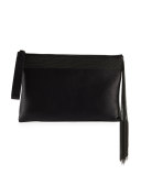 Monili Fringe Wristlet Clutch Bag, Black