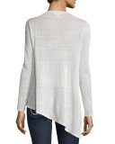 Long-Sleeve Sheer Crepe Asymmetric Tunic