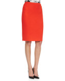 Textural Knit Pencil Skirt