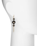 18k Pyramide Pointed Onyx Drop Earrings