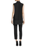 Skirted Cropped Pants, Black