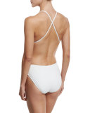 South Sea Pearl One-Piece Swimsuit, White