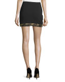 Bex Metallic Plaid Fringed Miniskirt