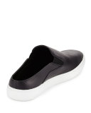 Verrell Leather Open-Back Skate Sneaker, Black
