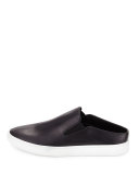 Verrell Leather Open-Back Skate Sneaker, Black