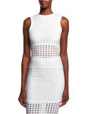 Eyelet Jacquard Tank Top, White
