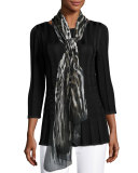 Leopard Safari-Print Silk Scarf, Leopard