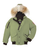 Rundle Hooded Down Bomber Jacket, Arctic Tundra, Size XS(6-7)-XL(12-14)