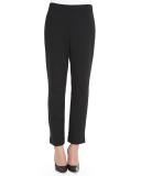 Slim Ponte Ankle Pants, Black 