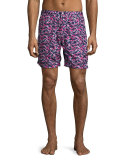 Koi Pond Swim Trunks, Navy/Pink