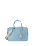 Milla Medium Leather Tote Bag, Sky Blue