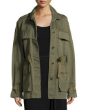 Thornwood Washed Chino Coat, Green