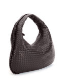 Veneta Intrecciato Large Hobo Bag, Dark Brown