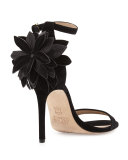 Jules Floral 100mm Sandal, Black